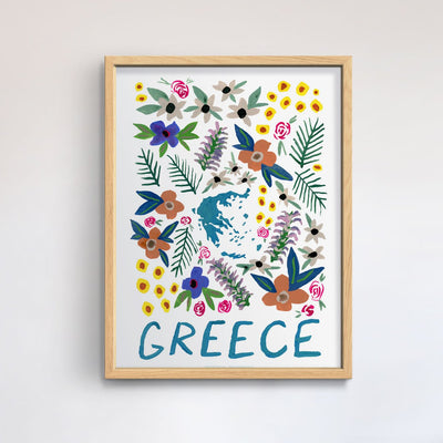 Greece Gouache Print