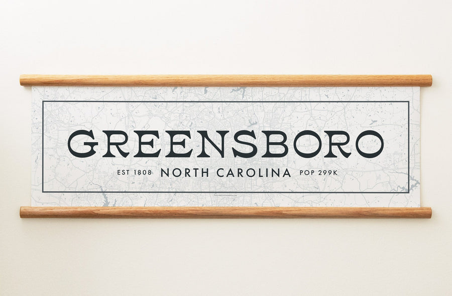 Greensboro North Carolina Canvas Map