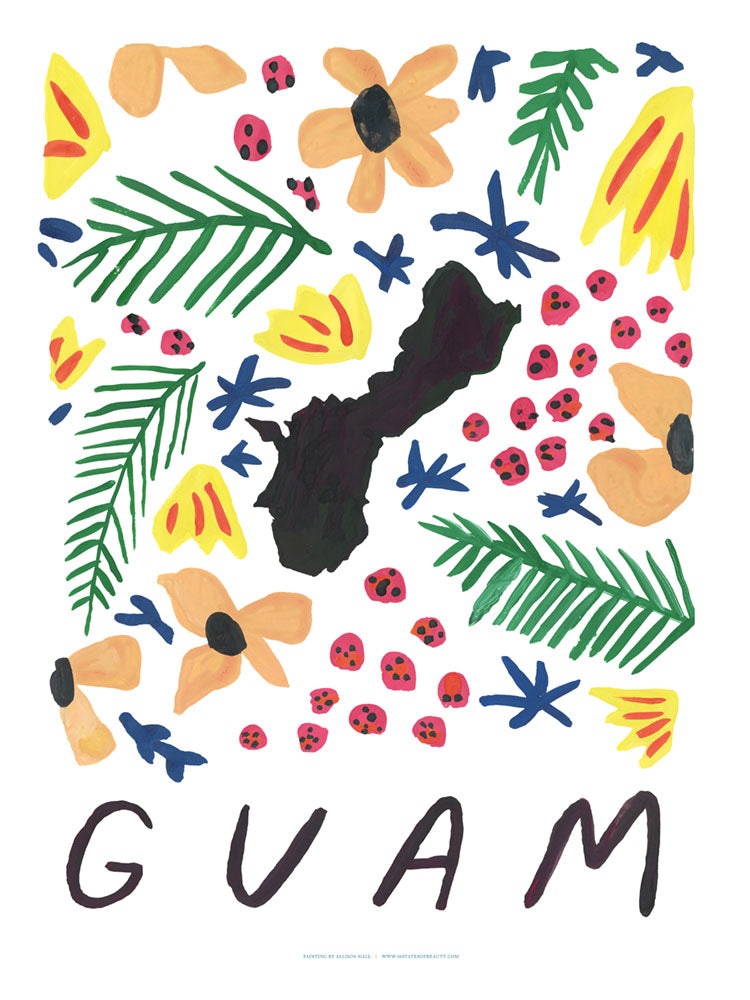 Guam American Gouache Print