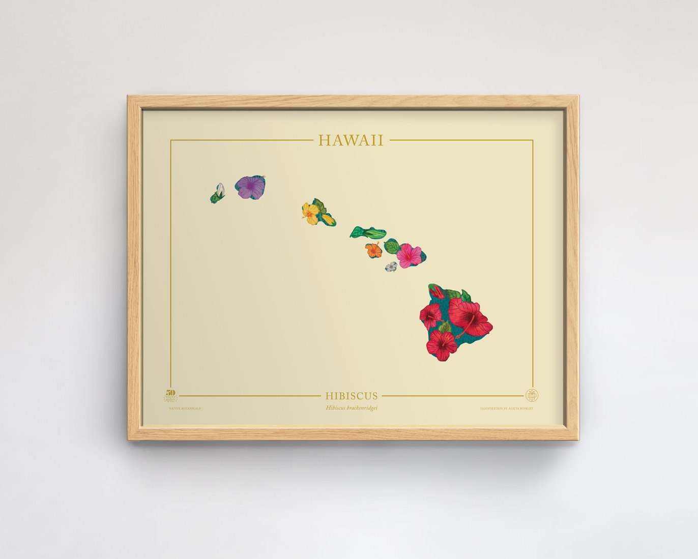 Hawaii Native Botanicals Print - 50 States of Beauty Hawaii Native Botanicals Print - 50 States of Beauty