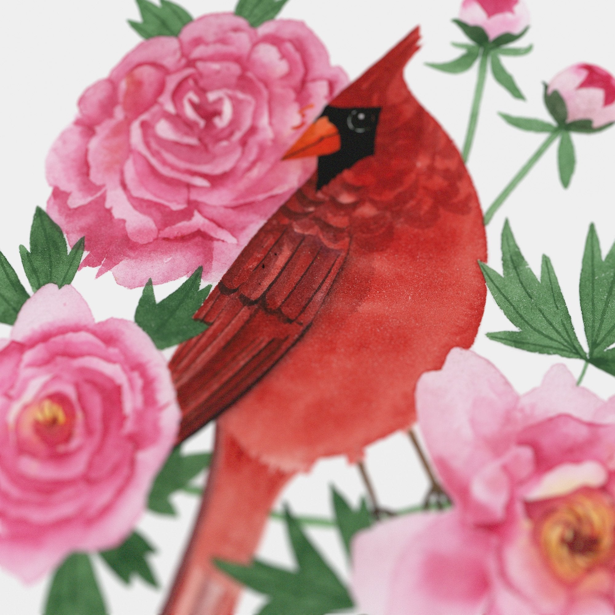 Roses and cardinals print by Editors Choice
