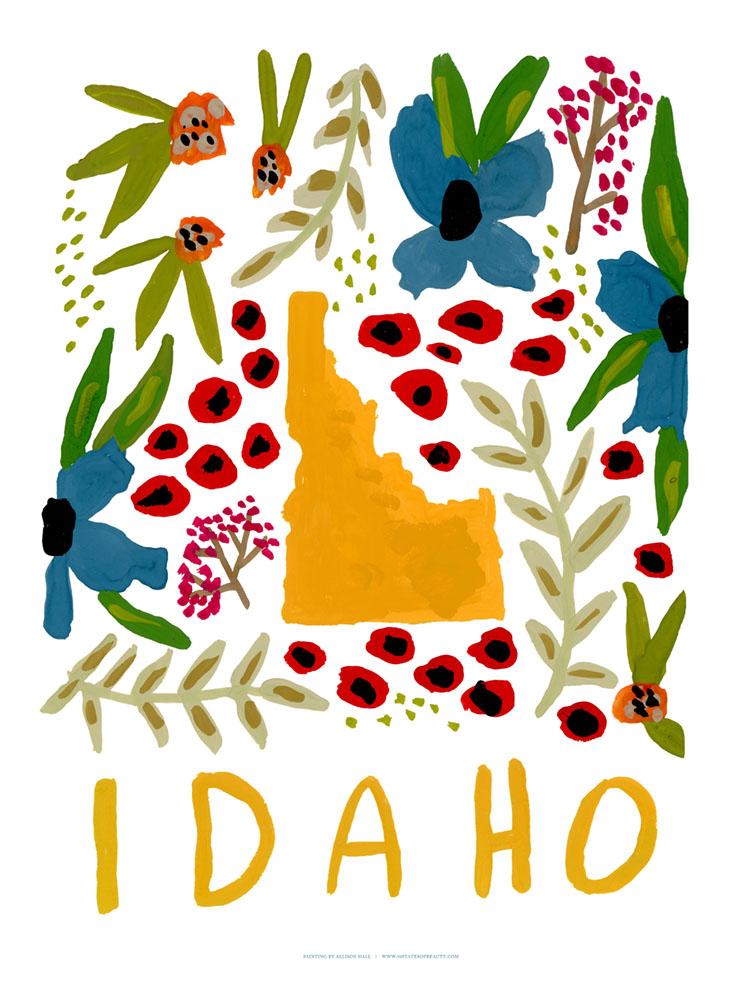 Idaho American Gouache Print