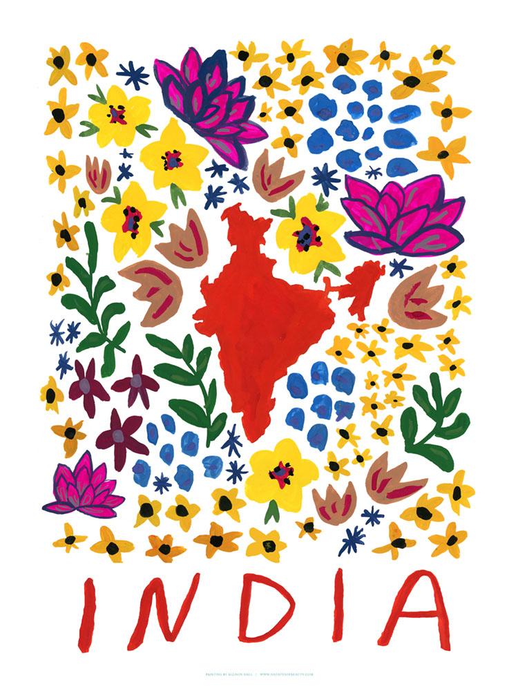 India Gouache Print