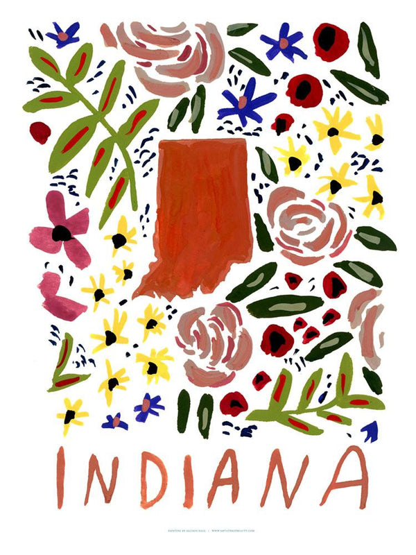 Indiana American Gouache Print - 50 States of Beauty