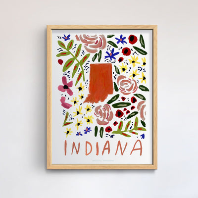 Indiana American Gouache Print