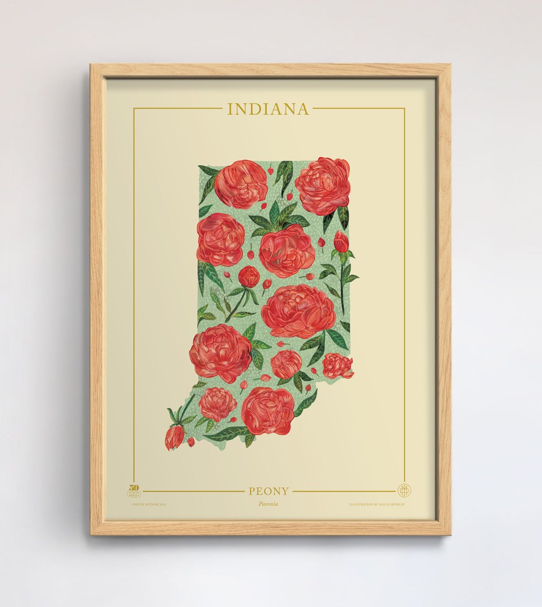 Indiana Native Botanicals Print - 50 States Of Beauty