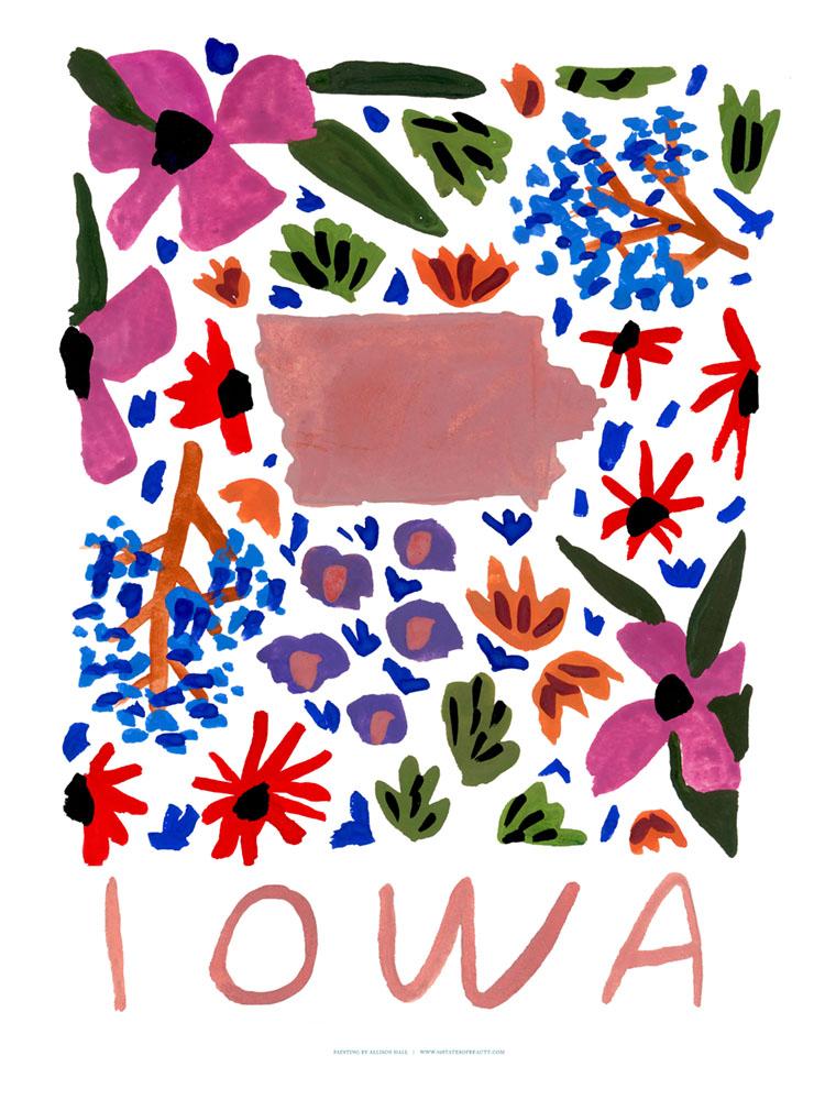 Iowa American Gouache Print