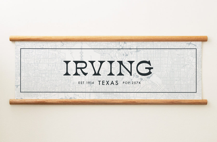 Irving Texas Canvas Map