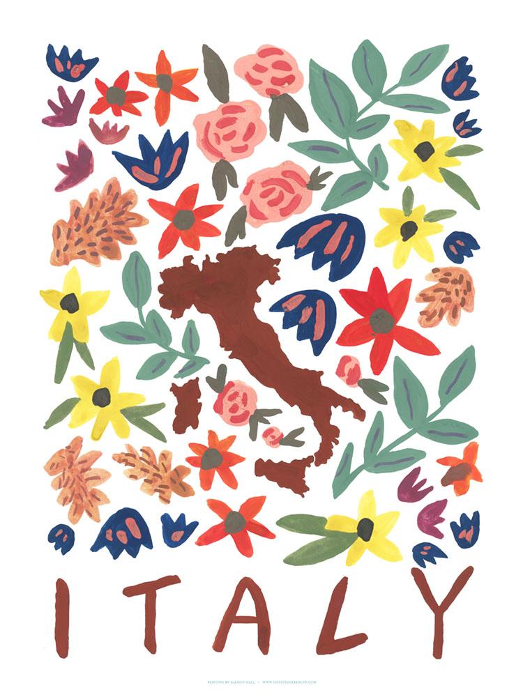 Italy Gouache Print
