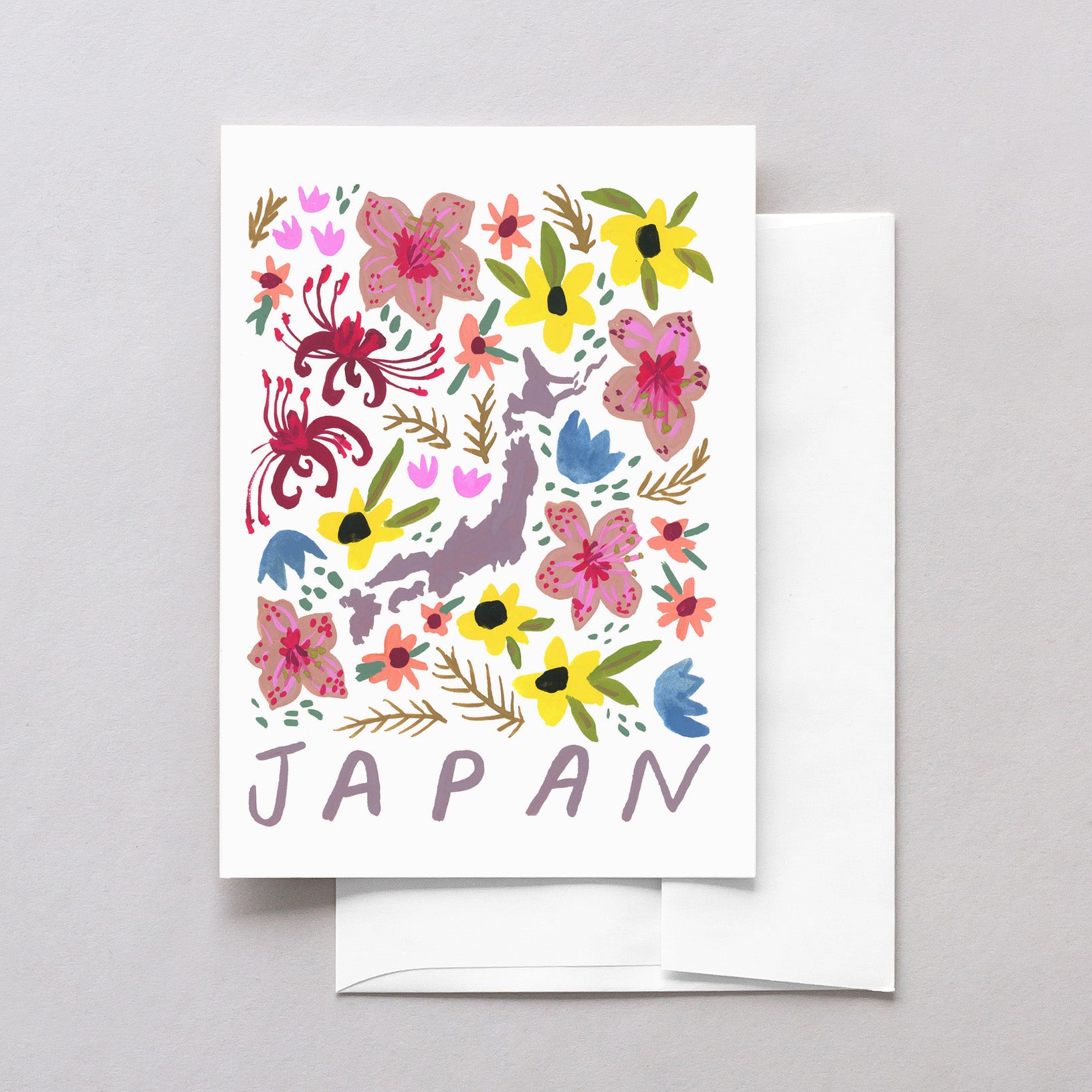 Japan World Gouache Greeting Card