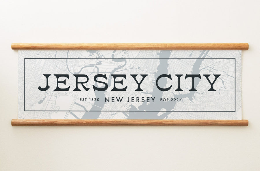 Jersey City New Jersey Canvas Map
