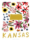 Kansas American Gouache Print