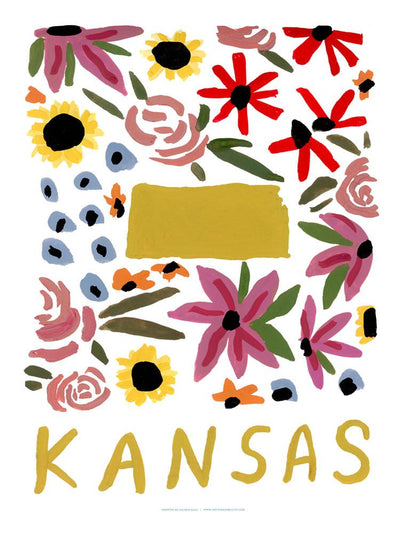Kansas American Gouache Print