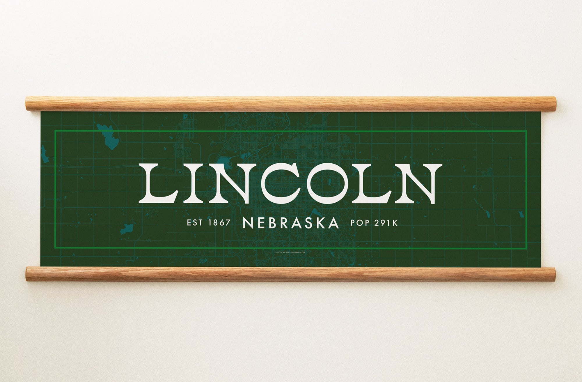 Lincoln Nebraska Canvas Map