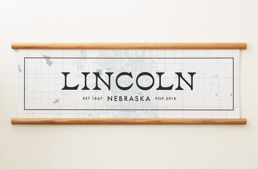 Lincoln Nebraska Canvas Map