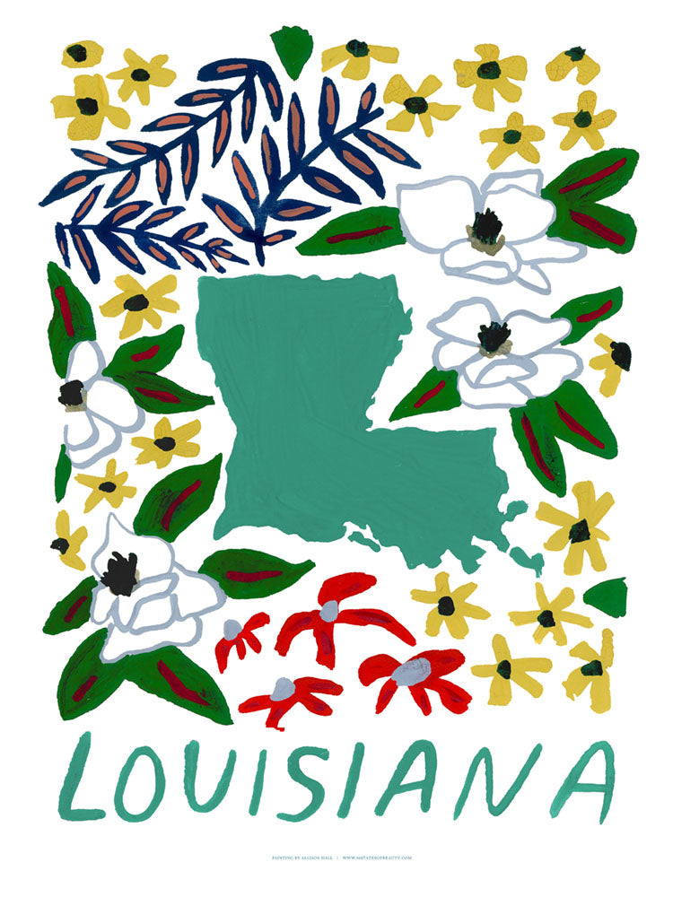 Louisiana American Gouache Print
