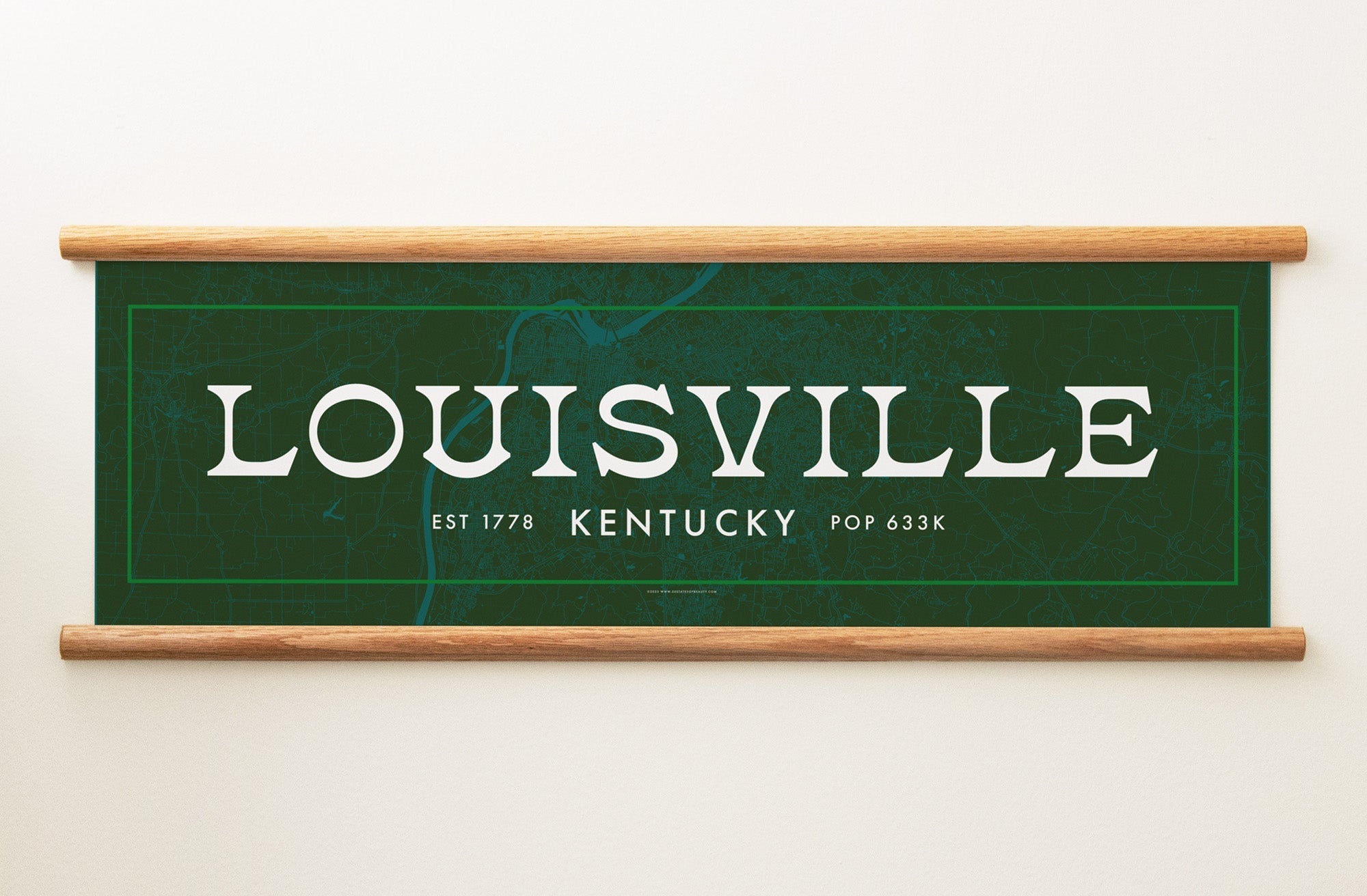 Louisville, Kentucky Street Map Print