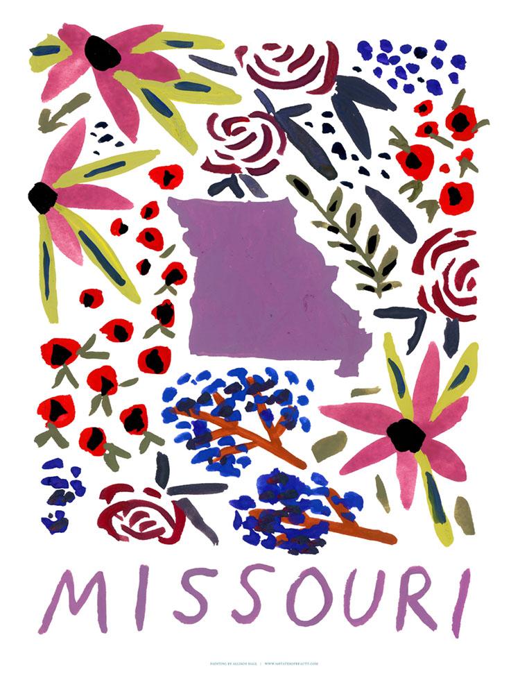 Missouri American Gouache Print