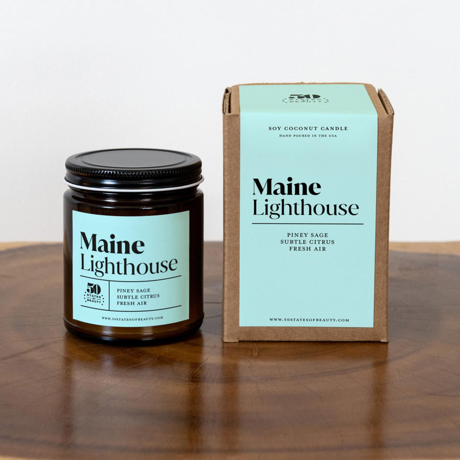 Maine Lighthouse Candle