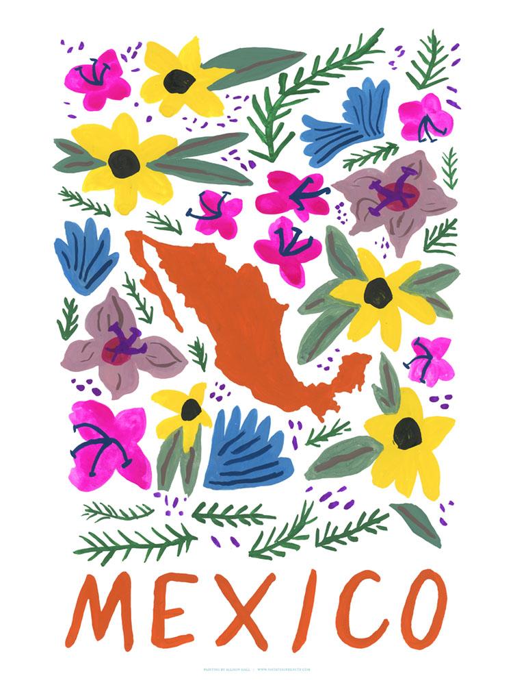 Mexico Gouache Print