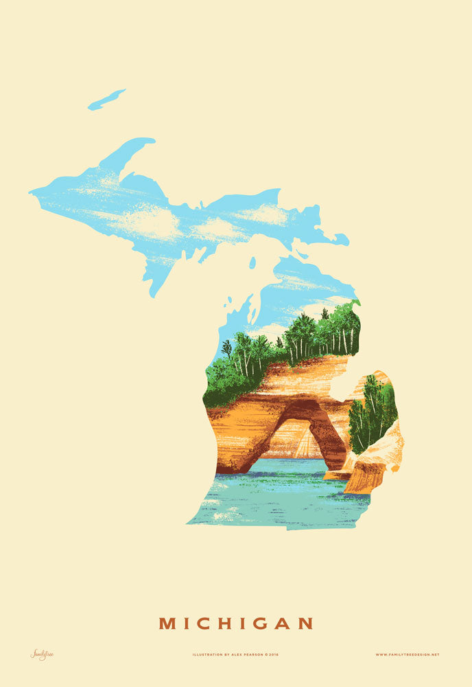 Michigan State Print -  Pictured Rocks