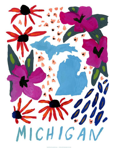 Michigan American Gouache Print