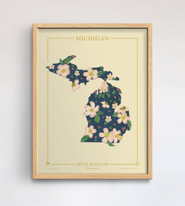 Michigan Native Botanicals Print - 50 States of Beauty