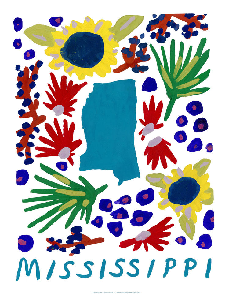 Mississippi American Gouache Print