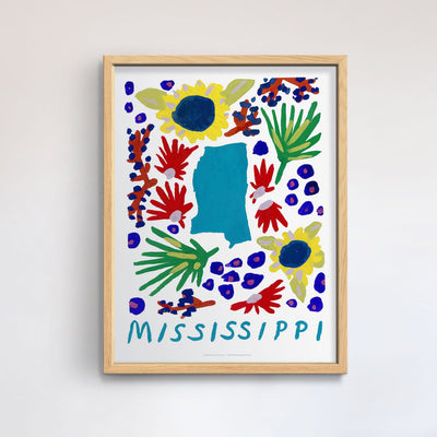 Mississippi American Gouache Print