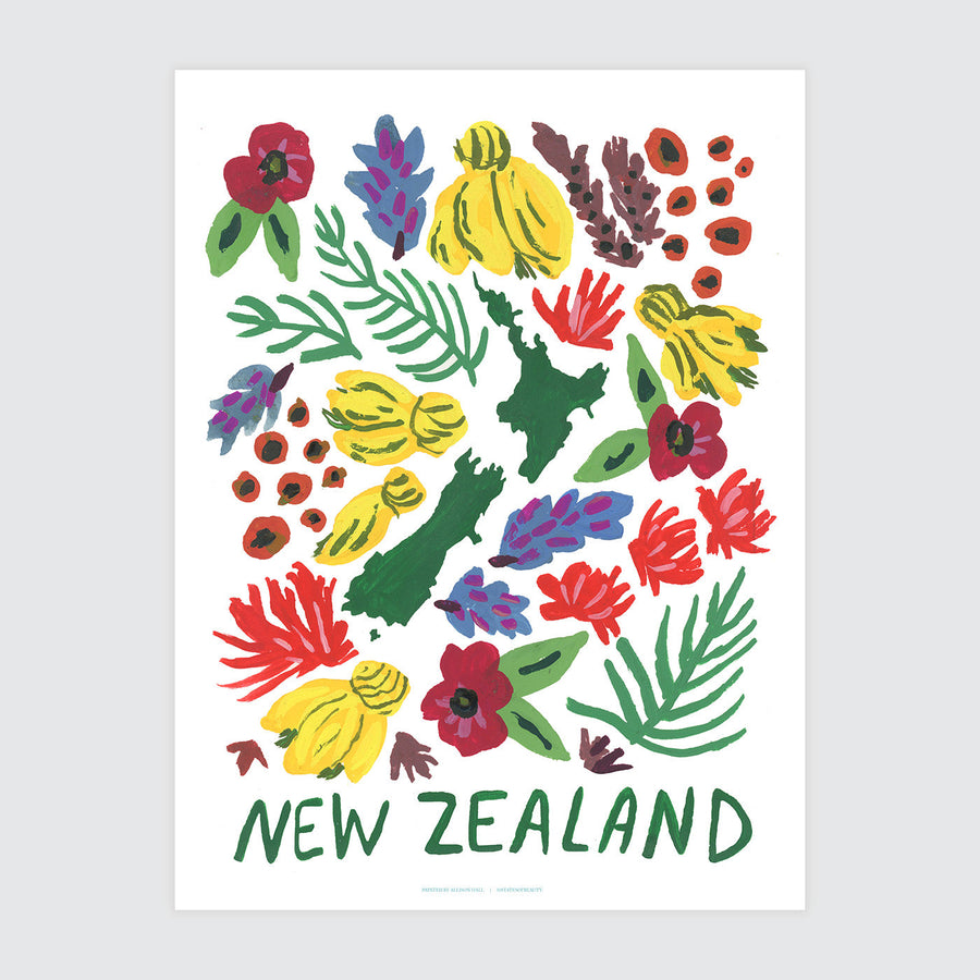 New Zealand Gouache Print