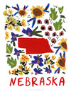 Nebraska American Gouache Print