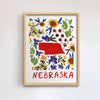 Nebraska American Gouache Print