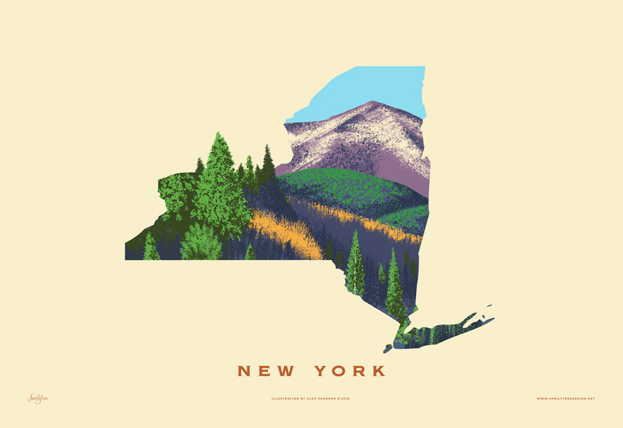 New York State Print - Adirondack Mountains