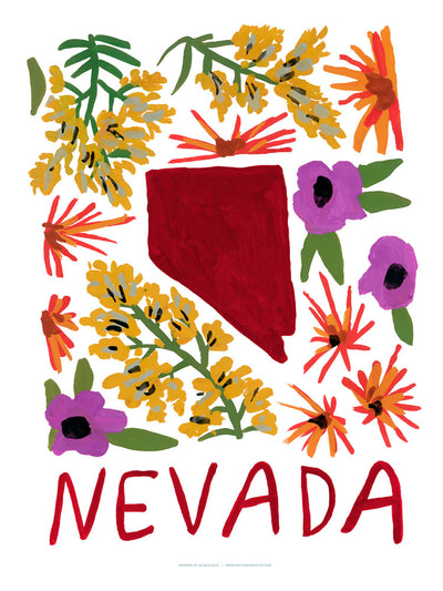 Nevada American Gouache Print