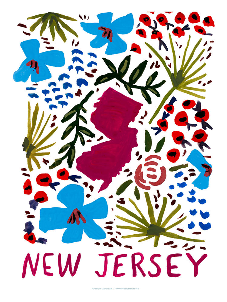 New Jersey American Gouache Print