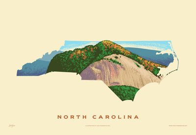 North Carolina State Print - Looking Glass Rock