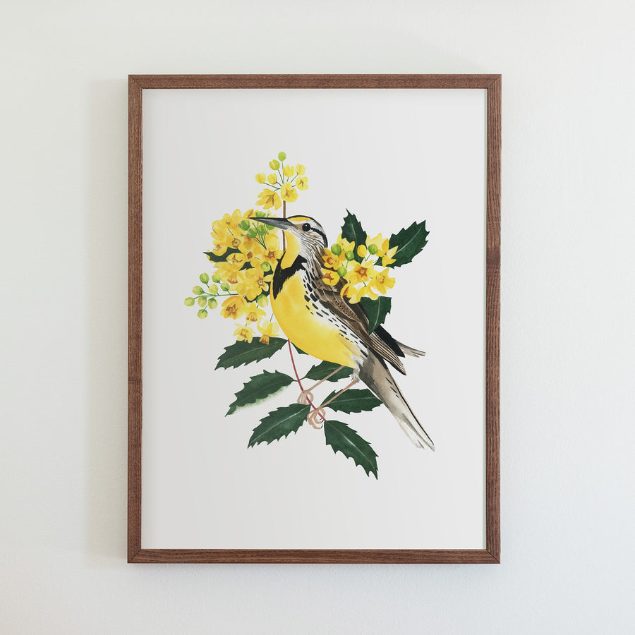 Oregon Western Meadowlark Print