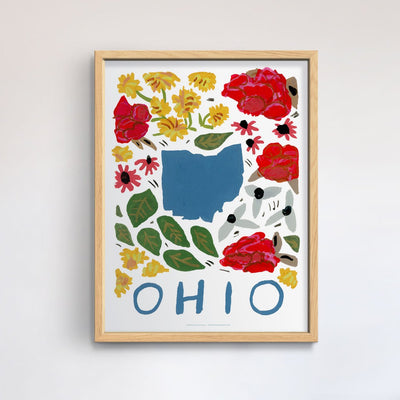 Ohio American Gouache Print
