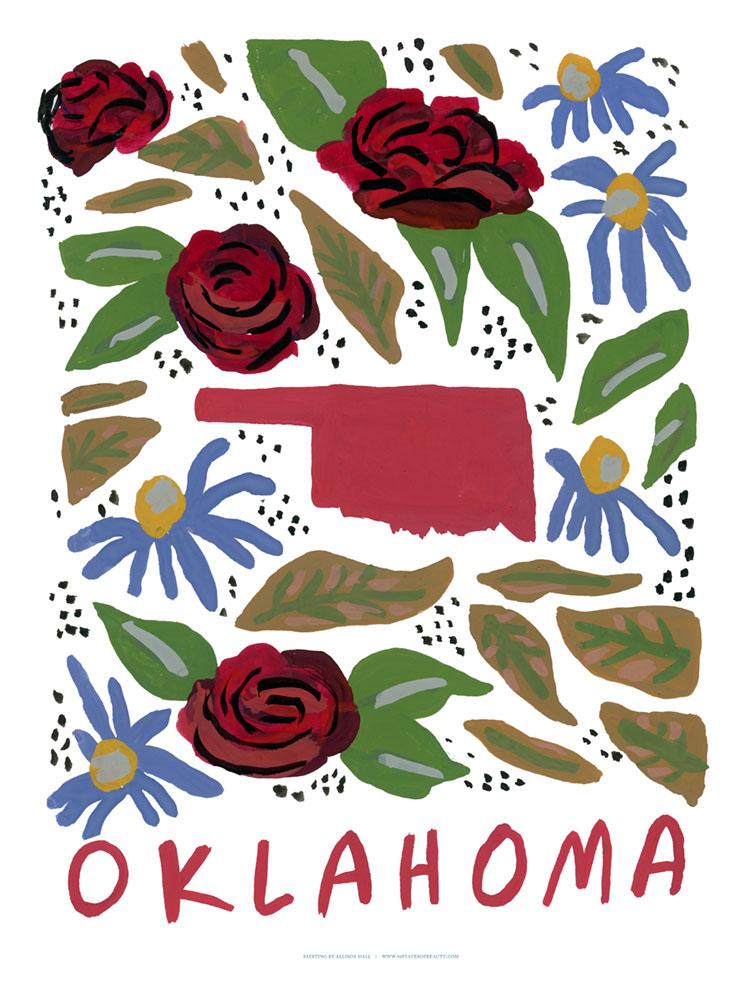 Oklahoma American Gouache Print