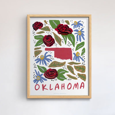 Oklahoma American Gouache Print