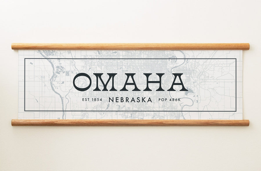 Omaha Nebraska Canvas Map