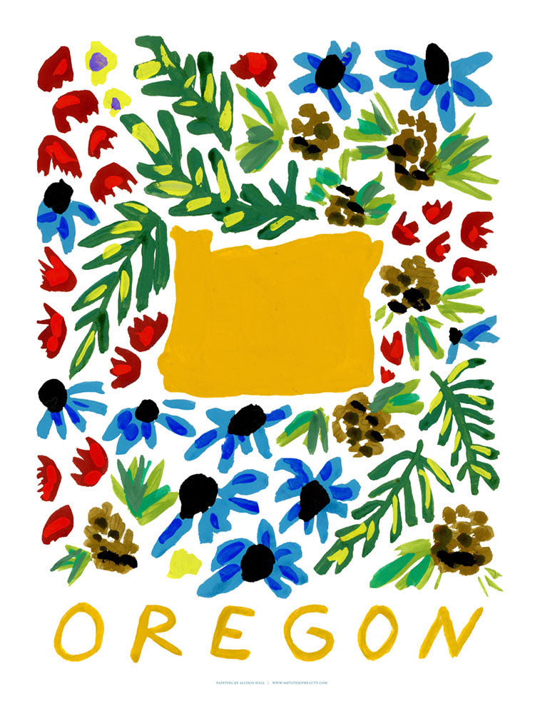 Oregon American Gouache Print
