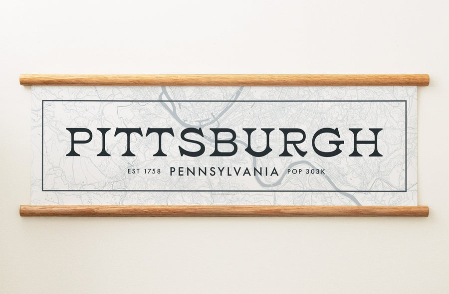 Pittsburgh Pennsylvania Canvas Map