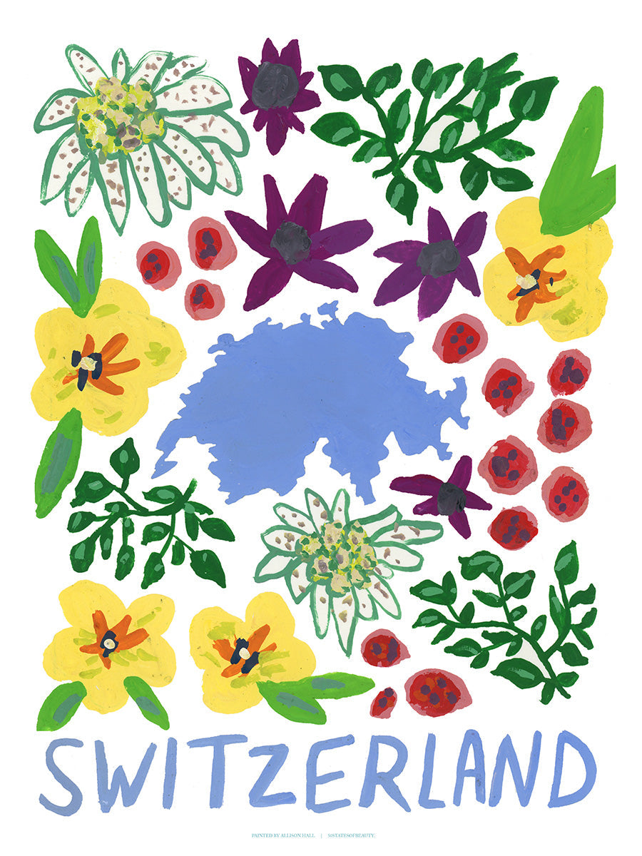 Switzerland Gouache Print