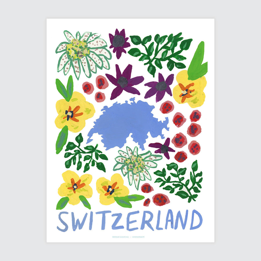 Switzerland Gouache Print