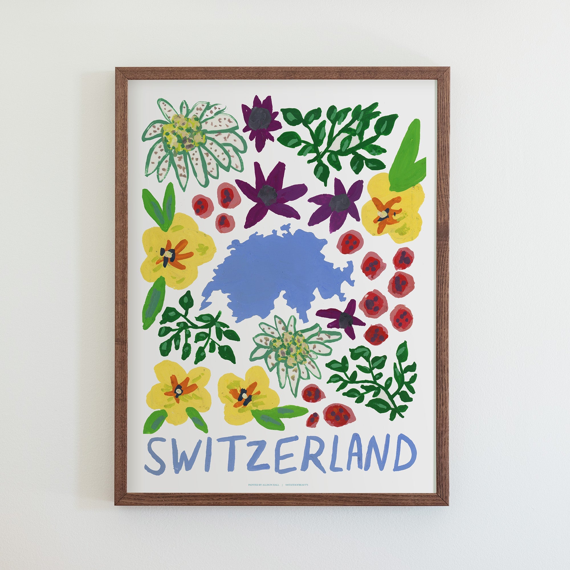 Switzerland Gouache Print