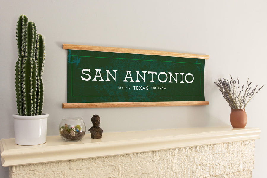 San Antonio Texas Canvas Map
