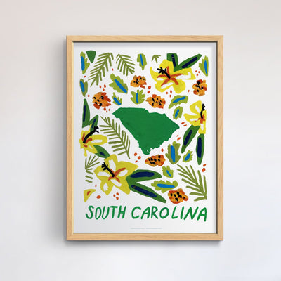 South Carolina American Gouache Print