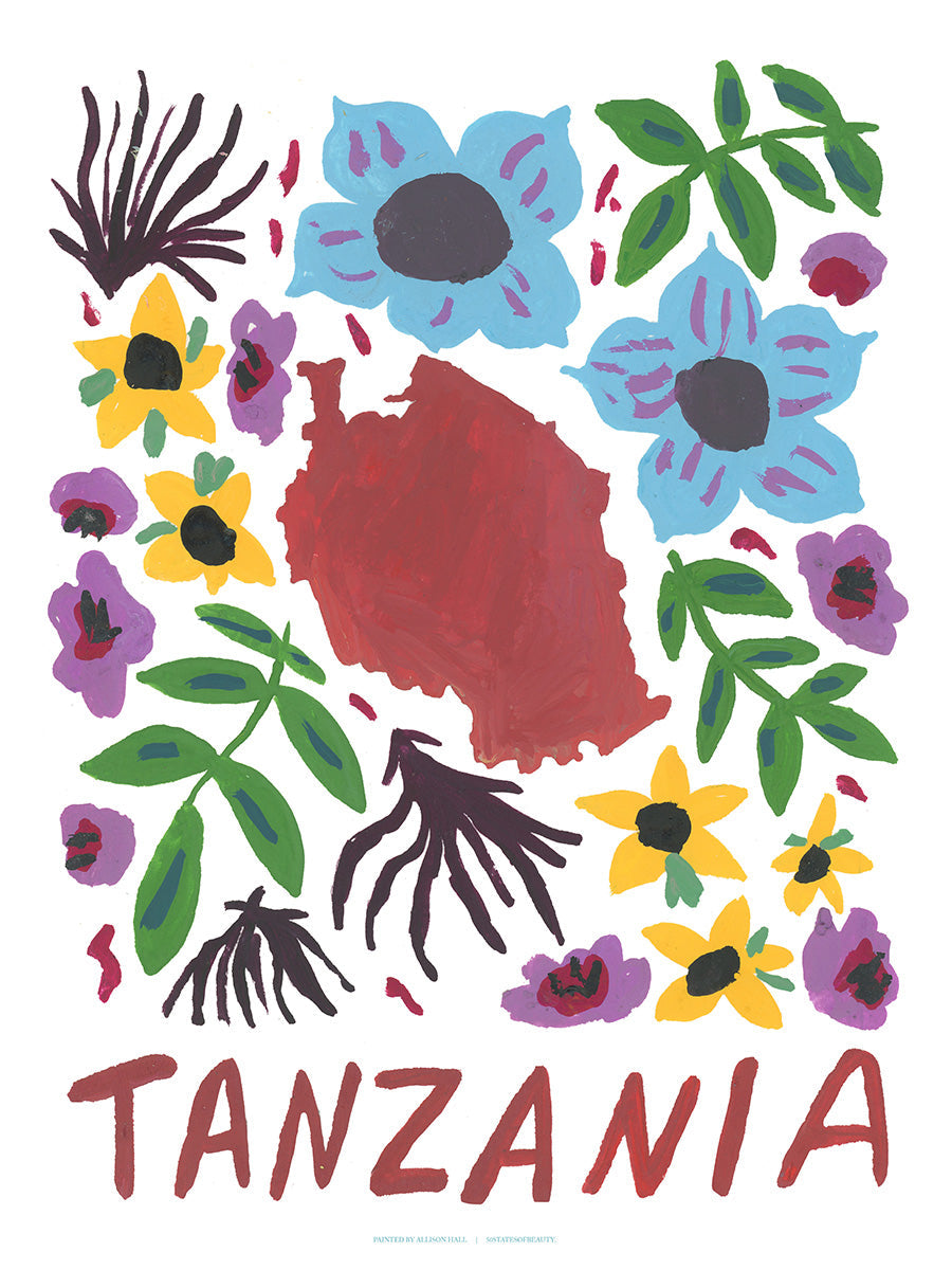 Tanzania Gouache Print