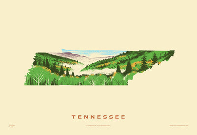 Tennessee State Print - Smoky Mountains